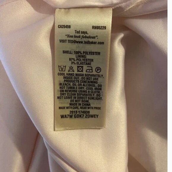 ted baker zowey unity floral bow skater dress pink size 4 nwot - Picture 6 of 7